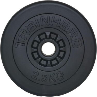 Комплект дисків для штанги TrainHard 20-30 кг, пластикові з цементом, отвір 30/31 мм, 2×2,5 кг та 4×5 кг (25 кг)