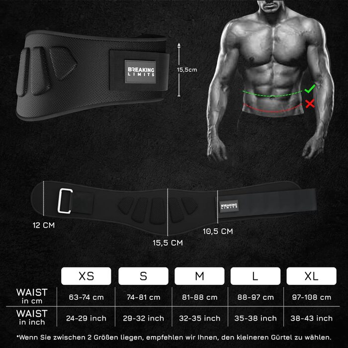 Пояс для важкої атлетики Breaking Limits - для силових тренувань, пауерліфтингу, бодібілдингу, кросфіту. З S-подібною застібкою на липучці