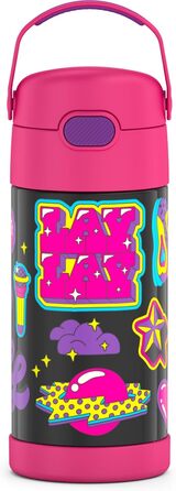 Термос-пляшка THERMOS FUNTAINER 340 мл, нержавіюча сталь, вакуумна ізоляція, з трубочкою, для дівчаток