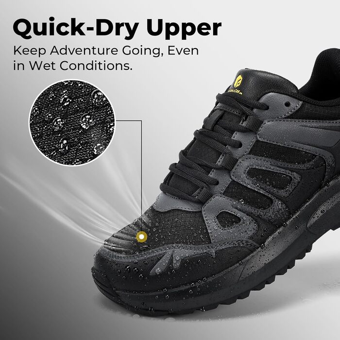 Черевики для хайкінгу FitVille для чоловіків, широкі, водонепроникні, розмір 40-50, чорні