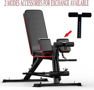 Універсальна лава для тренувань з гантелями та штангою, регульована, для силових, гантельних та пресових вправ, чорна (оновлена версія)