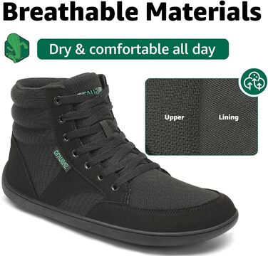 Черевики Barfußschuhe Saguaro High-Top (широка передня частина) чорні, розмір 36-48