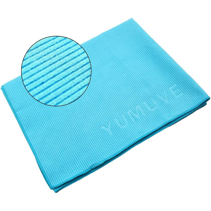 Рушник для фітнесу YUMUVE 125x50 см - спортивний рушник з покриттям для обладнання - неслизький & швидковисихаючий - мікрофібра, рифлена тканина - ідеально для спортзалу, тренажерного залу, йоги, тренувань - 5 кольорів (синій)