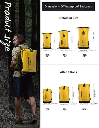 Водонепроникний рюкзак Dry Bag IDRYBAG 20/30/40L: для каякінгу, подорожей, риболовлі