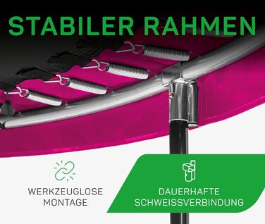 Батут Salta Comfort Edition 153 см, прямокутний, рожевий, TÜV-сертифікований - для саду та вулиці