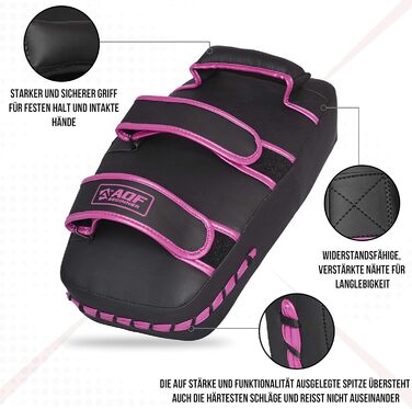 Шлагбаум для бойових мистецтв Pratzen, рукавичка для боксу Maya-Leder Curved, килимок для кікбоксингу, Муай-Тай, боксерський килимок, боксерські рукавички для боксу, бойових мистецтв, карате та ММА, одноразовий рожевий