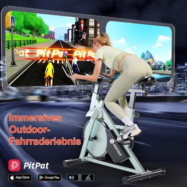 DeerRun Heimtrainer: велотренажер з магнітним опором, фітнес-велосипед для дому, кардіотренування, вантажопідйомність 136 кг, зелений