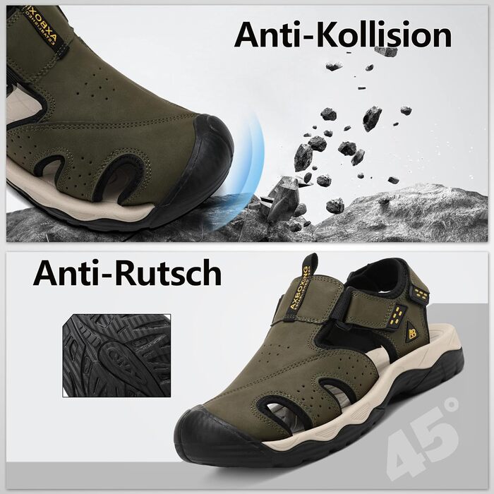 Чоловічі сандалі AX BOXING для трекінгу та спорту, зелені, розмір 44 EU