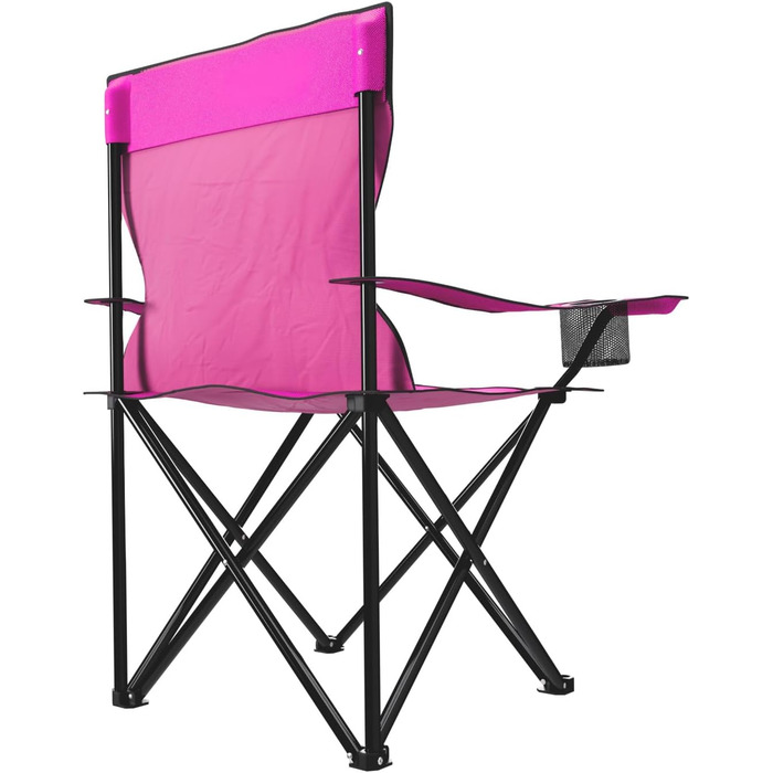 Крісло для риболовлі та відпочинку 24MOVE® - складне, з підстаканником, для дому та на вулицю (рожеве)