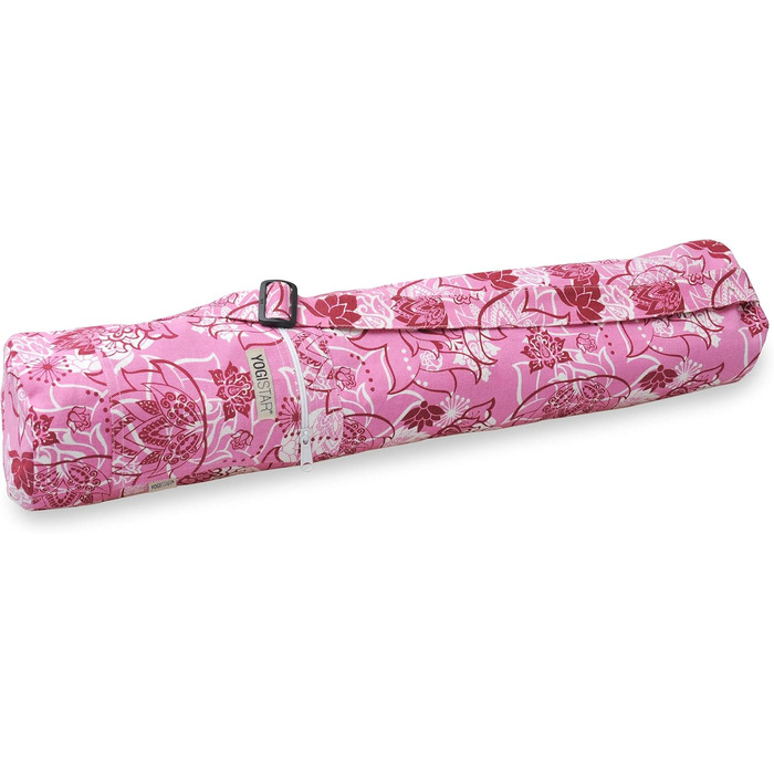 Сумка для йоги Yogistar Yogibag Basic з бавовни, 65 см, арт-колекція, блискавка, рожево-червона Lotus