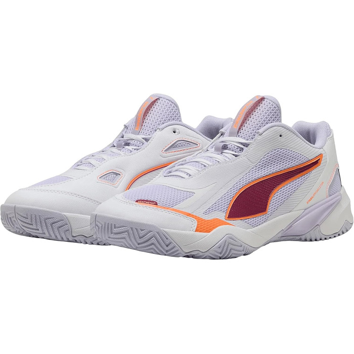 Кросівки PUMA Solarstrike W+ 4Hallenturnschuh, 42.5 EU, Puma White, Heat Fire, Lilac Crush Berry
