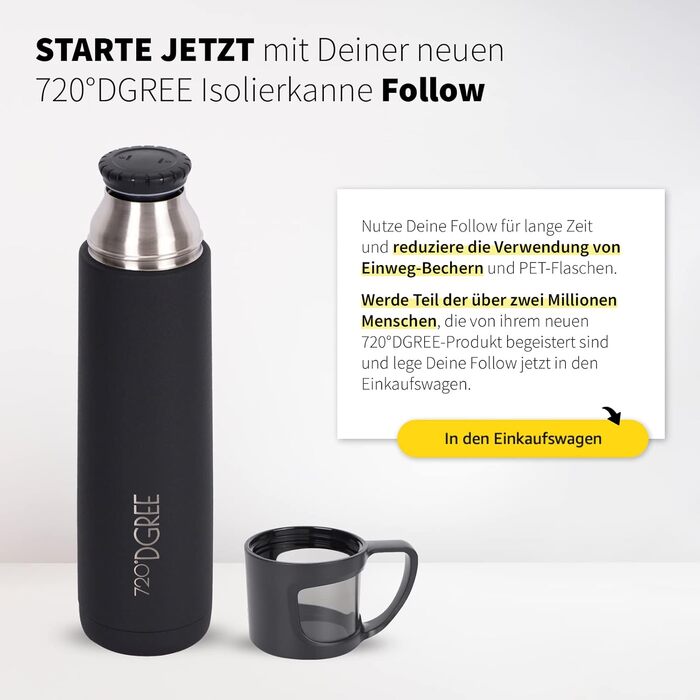 Пляшка для води 720°DGREE simplBottle 1 л, спортивна, герметична, BPA-free, для фітнесу, велоспорту, дітей, школи та офісу