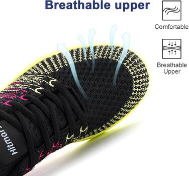 Жіночі кросівки Hitmars для бігу та фітнесу: дихаючі, з амортизацією, чорний колір, розміри EU 36-42