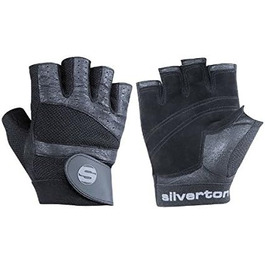 Фітнес рукавички Silverton PRO Plus для чоловіків і жінок, з регульованою застібкою на зап'ясті, шкіряними вставками та подвійною прошивкою – тренувальні рукавички для спорту