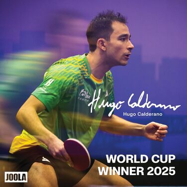 Ракетка для настільного тенісу JOOLA Hugo Calderano Carbon з м'ячами та чохлом, ITTF, чорно-зелена