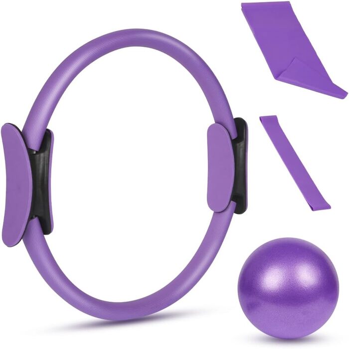 Набір для пілатесу AOOSA: коло, м'яч, стрічки опору. Комплект для йоги вдома
