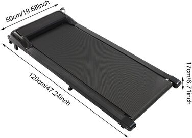 Доріжка Walking Pad для ходьби під стіл, компактна бігова доріжка для дому та офісу з LCD-дисплеєм і пультом, чорна