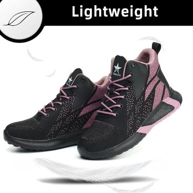 Легкі захисні черевики для чоловіків та жінок. Робочі черевики з металевим носком. Дихаючі, неслизькі, з металевим носком. Розміри 35-48 EU (37 EU, фіолетовий)