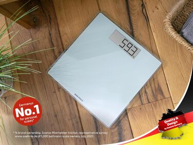 Soehnle електронні ваги для зважування людей Style Sense Comfort 100, великі, міцні, ультратонкі, з LCD-дисплеєм, цифрові підлогові ваги
