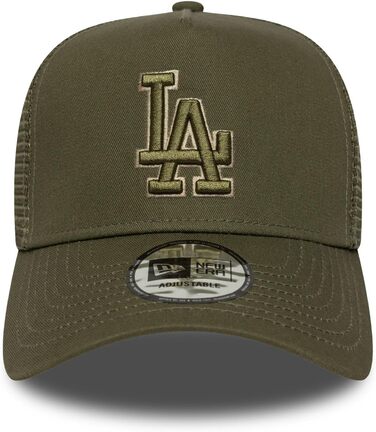 Кепка бейсболка New Era A-Frame Trucker Dodgers бежева (регульована, сітка, літо)