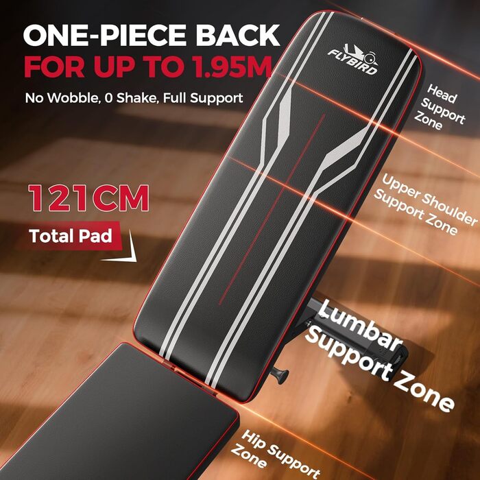 Відкидна лава для тренувань FLYBIRD M-360KG: регульована, до 544 кг, для дому