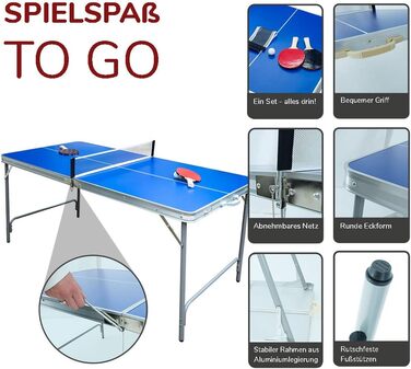 Стіл для пінг-понгу складний Fabula для дітей та підлітків, Indoor & Outdoor, розмір midi, 165x84x72 см, FASports з сіткою, ракетками, м'ячем