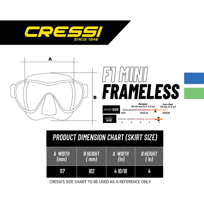 Маска для дайвінгу та снорклінгу Cressi F1 безрамкова, стандартна та мала, рожева