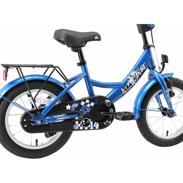 Дитяче велосипед BIKESTAR 14 дюймів для хлопчиків та дівчаток від 4 років | Класичний дизайн | Рожево-білий (блакитний)