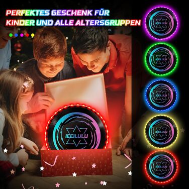 Світлодіодний фрізбі IEEILULU: LED-диск для активного відпочинку (червоний) - для дітей та дорослих, для пляжу, газону, вулиці