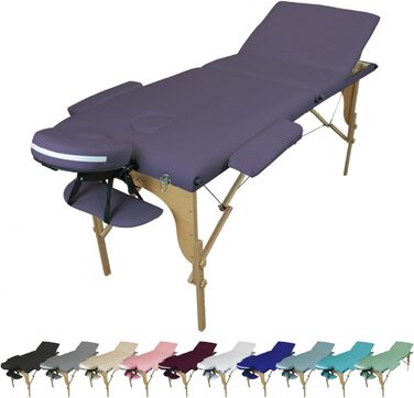 Складана масажна кушетка Vivezen з 3 зонами та Reiki-панеллю з дерева + аксесуари та сумка для перенесення