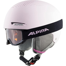 ALPINA ZUPO SET (+PINEY) – Набір для дорослих: гірськолижний шолом і маска, світло-рожевий матовий, розмір 48-52 см, преміум якість, безпечний та міцний