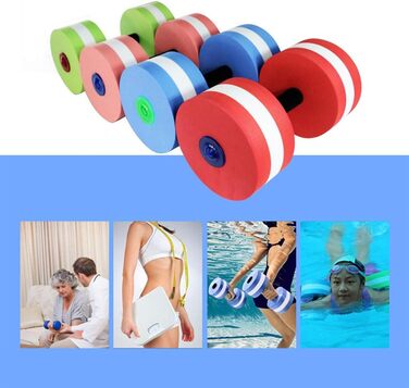 Набір з 2 аква-гантелі для плавання, піна, знімні ручки, для чоловіків та жінок, блакитні