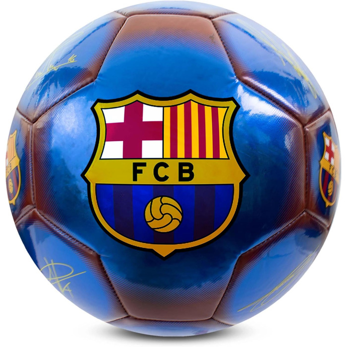 М'яч футбольний Hy-Pro FC Barcelona, класичний, металік, розмір 5, для тренувань та матчів