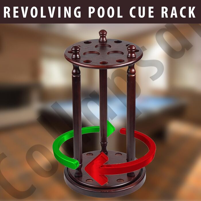 Стійка для київ для більярдних київ Collapsar – 9 відділень, масивне дерево, підлоговий стійка (Бургунді)<br>