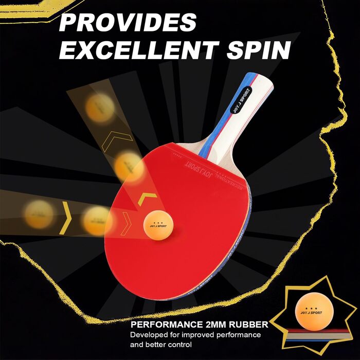 Набір для настільного тенісу S1 2: 2 ракетки та м'ячики для дітей, початківців, сімей та професіоналів