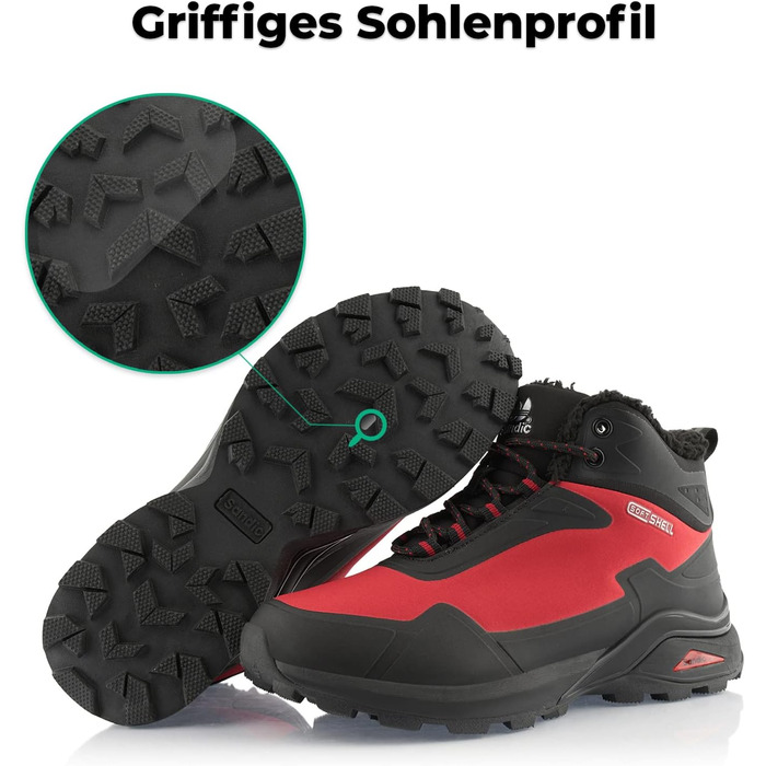 Черевики для трекінгу жіночі/чоловічі, теплі, для піших прогулянок, чорні/зелені (45 EU, чорні/червоні)
