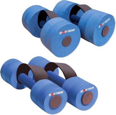 Гантелі для аквафітнесу Sport-Thieme з петлею | Гантелі для аква-джогінгу з оптимальною плавучістю та опором води | Дві розміри | Шкіряний матеріал, блакитні, дитячі