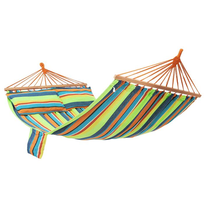 Гаммак SONGMICS для відпочинку на дворі, 210x150 см, на 2 особи, зелено-помаранчевий, TÜV Rheinland, 300 кг