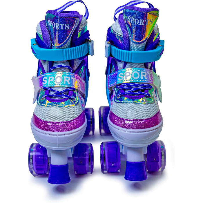 Дитячі ролики-хвіст русалки Scale Sports для дівчаток, регульовані, з підсвічуванням, фіолетові (2.5-5 UK)