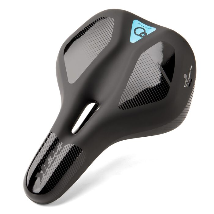 Велосипедне сідло DDK Comfort Plus – з піною Memory, комфортне, зняття тиску та амортизація – зручне, м'яко стьобане сідло для чоловіків та жінок (MTB, шосе, місто)