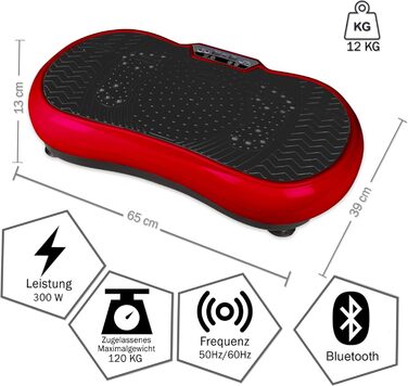 Вібраційна платформа для фітнесу з еластичними гумками та Bluetooth. Тренажер для дому, схуднення, оскарження. Рожево-білий (Чорно-червоний)