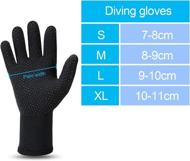 QKURT Теплі рукавички для дайвінгу з неопрену 3 мм - рукавички для дайвінгу, серфінгу, каякінгу, снорклінгу, вітрильного спорту та катання на човні для дорослих