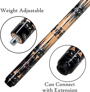 Moyerely: Професійний кий для більярду з карбону, 11.8 мм/12.5 мм, низька дефлекція, з кейсом MF3