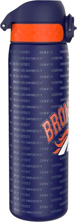 Пляшка для води Ion8 500 мл з нержавіючої сталі NFL Broncos, герметична, зручна для однієї руки, з кришкою, легка у догляді, для спорту та подорожей