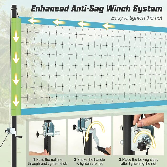 Волейбольна сітка для басейну LIFEZEAL: портативна, регульована висота, антиковзаюча поверхня, з насосом та сумкою (блакитна)
