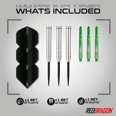 RED DRAGON Featherlite 2: набір дартсів 12г з вольфраму з оперенням і стрижнями