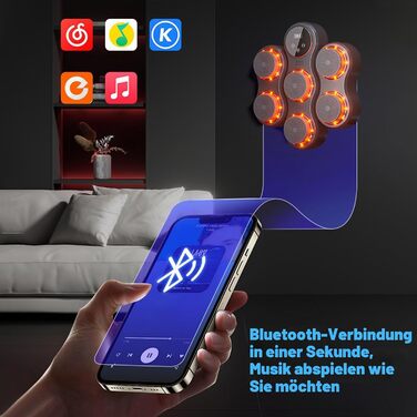Музична машина Eznaobo для фітнесу: Bluetooth, 9 швидкостей, LED-дисплей, чорна