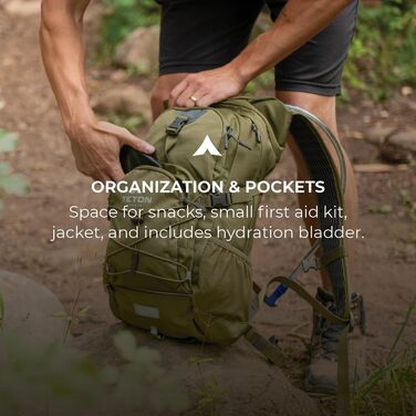 Гідраторний рюкзак TETON Sports Oasis для походів, бігу та велоспорту з питною системою та вбудованим дощовиком