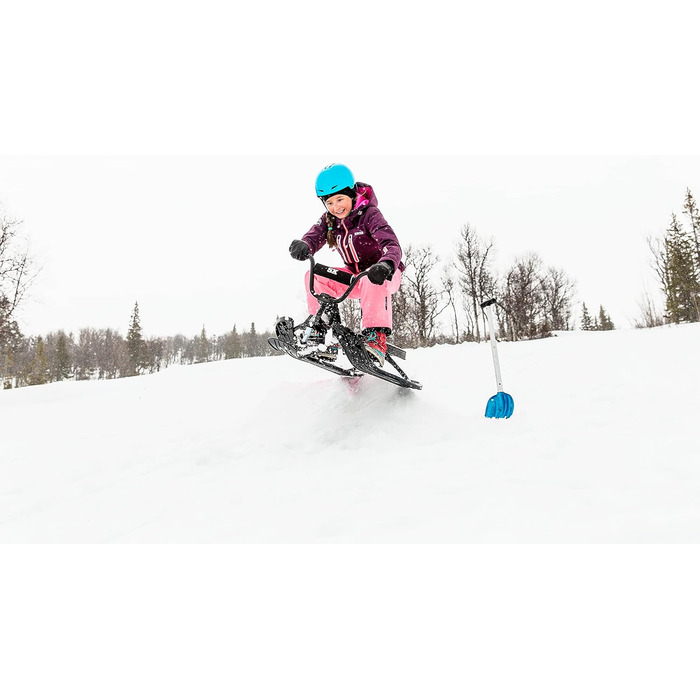 Санки STIGA Snowracer Curve SX з BMX-рулем, сталевою рамою, гальмом і тросом, керовані, для дітей від 7 років і дорослих, до 90 кг, чорні