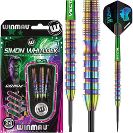 Дротики WINMAU Simon Whitlock Urban World Cup 24 г, професійні, сталевий наконечник, вольфрам, з крилами та стрижнями (хвилясті)